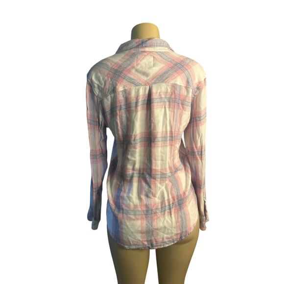 Women M Rails Hunter White Peony Rayon Long Slv Button-Up Blouse Shirt Top - Picture 4 of 7